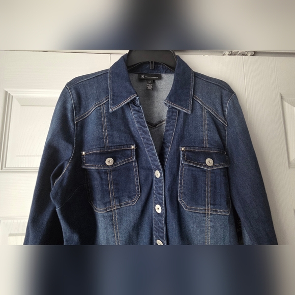 NWT INC International Concepts Dark Blue Stretch Denim Dress Size 12 - Picture 4 of 10